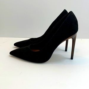 Zara Suede Style Tortoise Heel Detail - Size 6